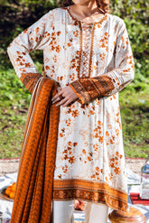 SUMMERINA - Peach Printed Unstitched Suit 3 Pc - 3189